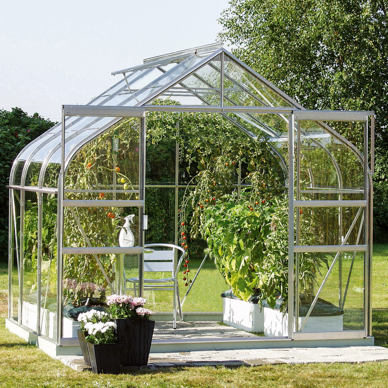 Vitavia Gewächshaus Dione 5000 ESG inkl. 1 Dachfenster, Aluminium eloxiert