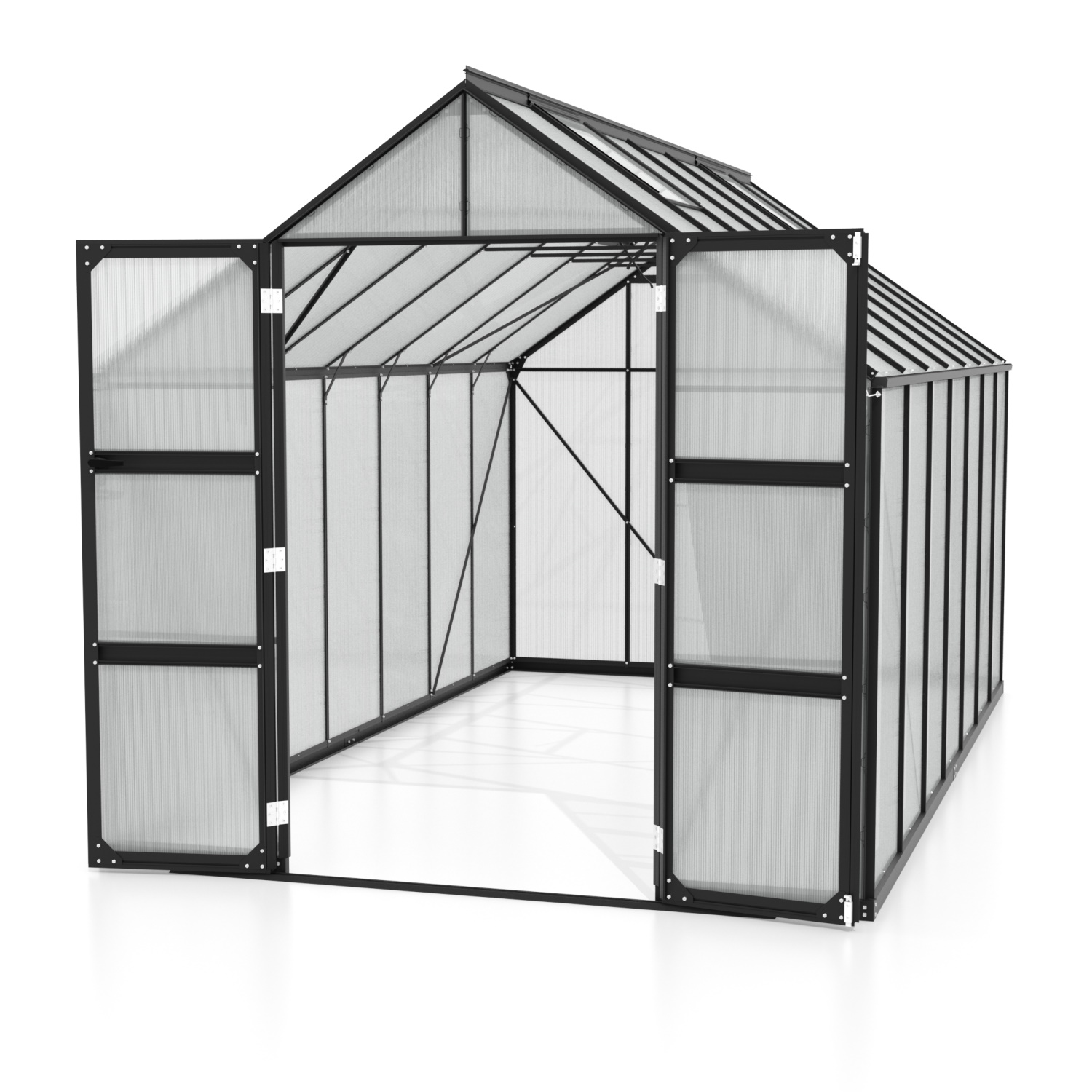 Vitavia Gewächshaus Domus 11500 HKP 4 mm inkl. 4 Dachfenster Schwarz