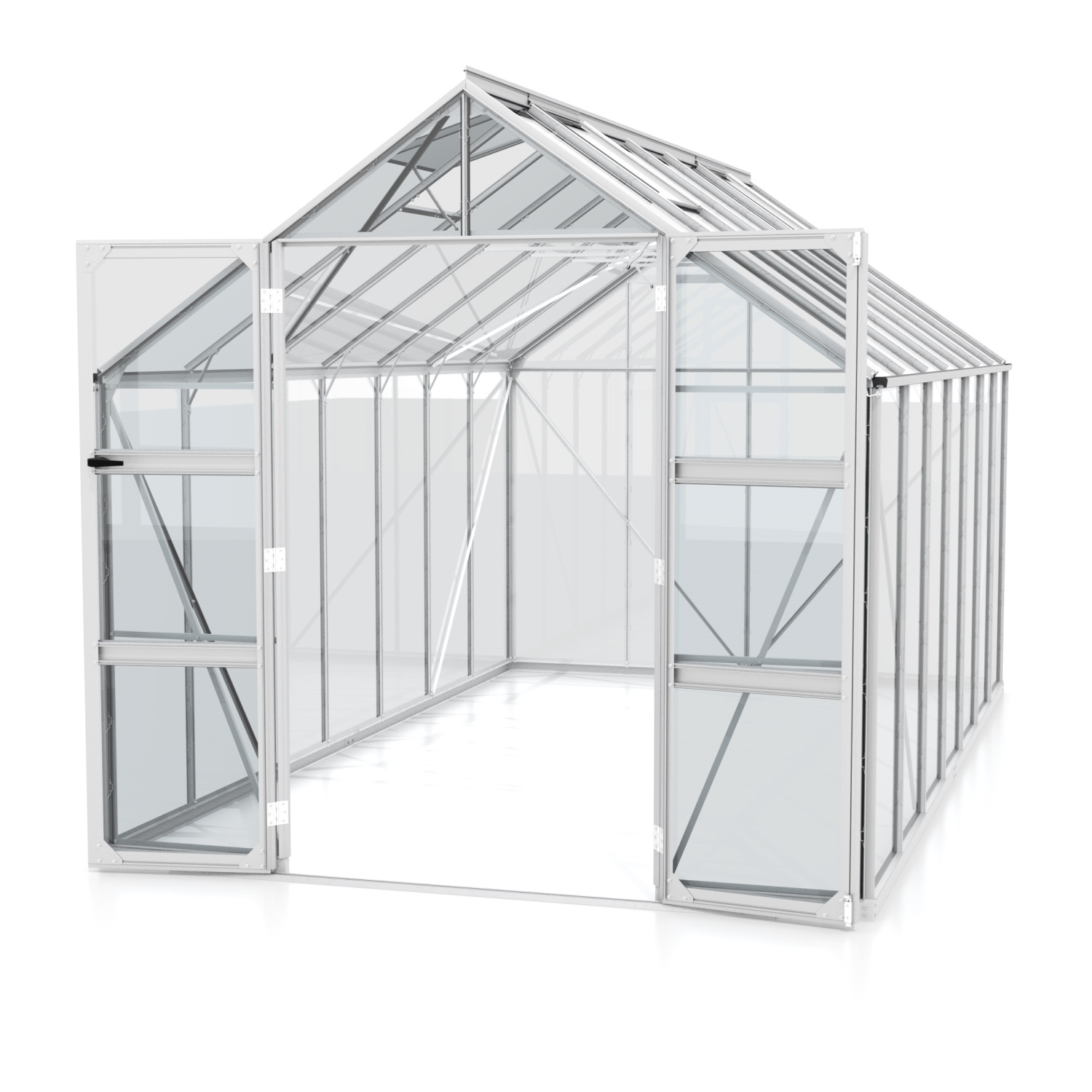 Vitavia Gewächshaus Domus 11500 ESG 3 mm inkl. 4 Dachfenster Aluminium eloxiert