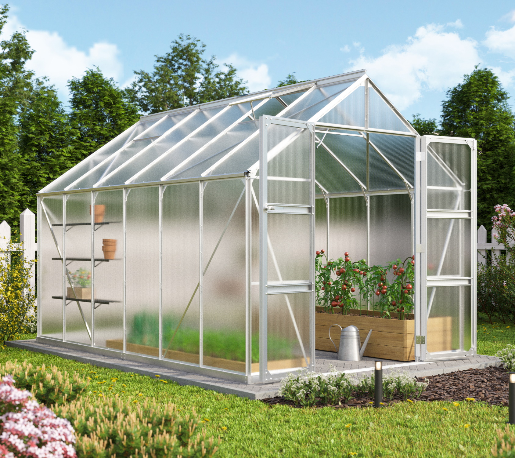Vitavia Gewächshaus Domus 9900 HKP 4 mm inkl. 4 Dachfenster Aluminium eloxiert