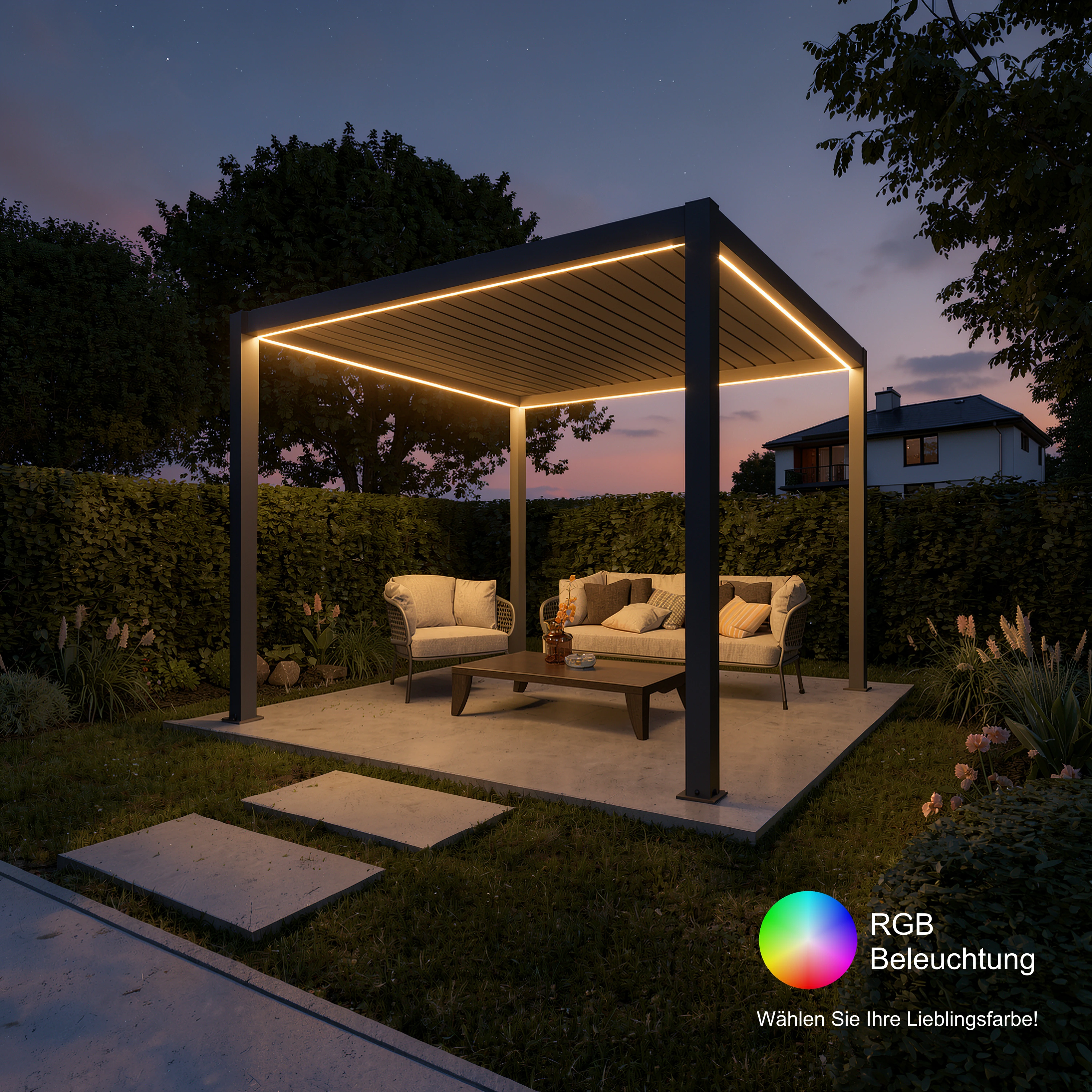 agadon Pergola Plus - Aluminium Lamellen Pergola freistehend manuell oder elektrisch