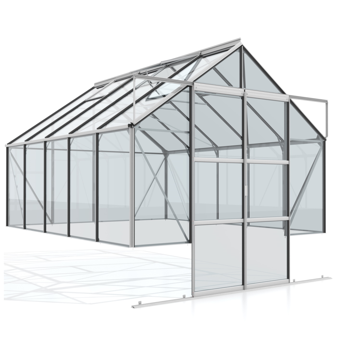 Vitavia Gewächshaus Cassandra 8300 ESG 3 mm inkl. 4 Dachfenster Aluminium eloxiert