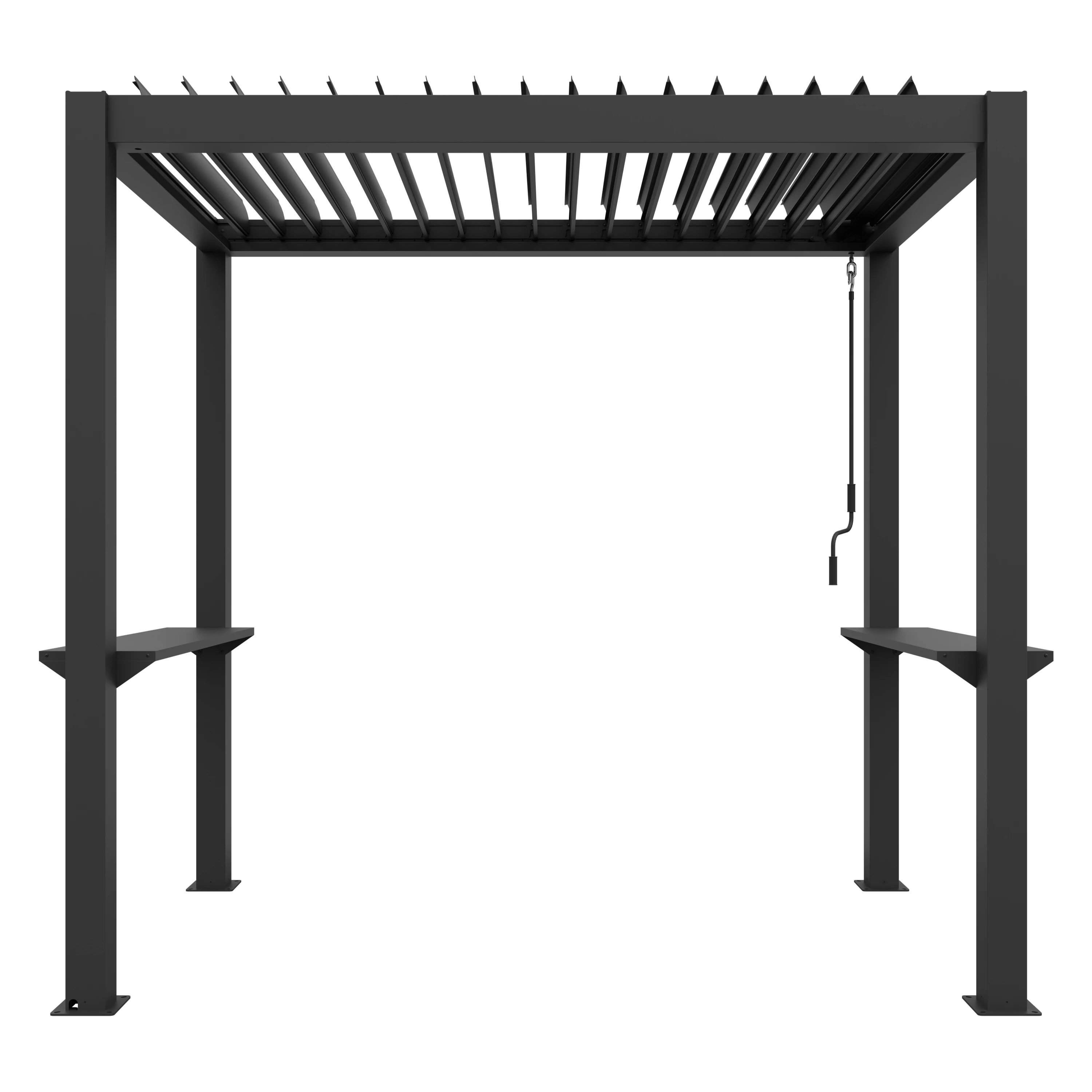 agadon Grillpergola BBQ 150 x 250 x 230 cm Dunkelgraumit Ablage