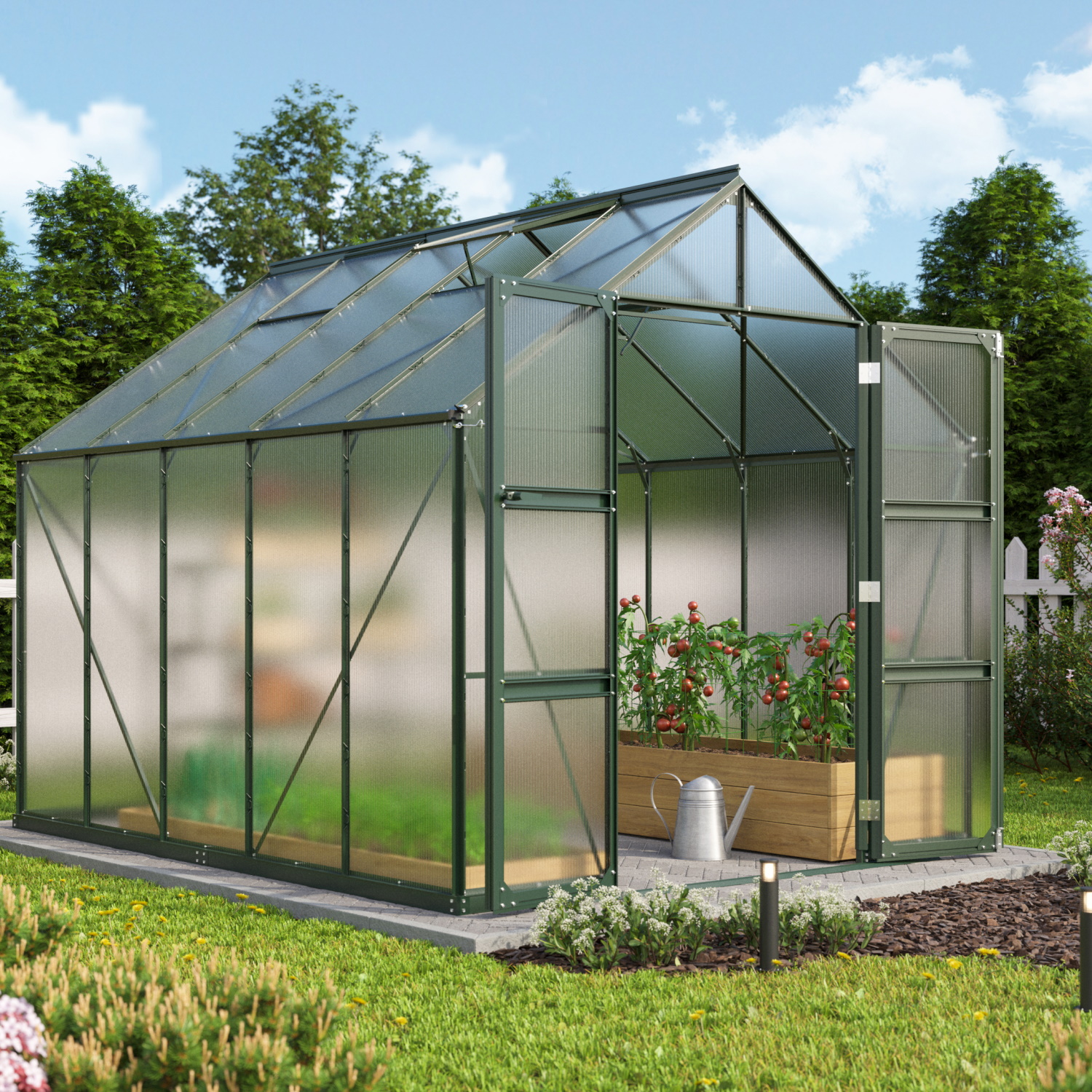 Vitavia Gewächshaus Domus 8300 HKP 6 mm inkl. 4 Dachfenster Schwarz