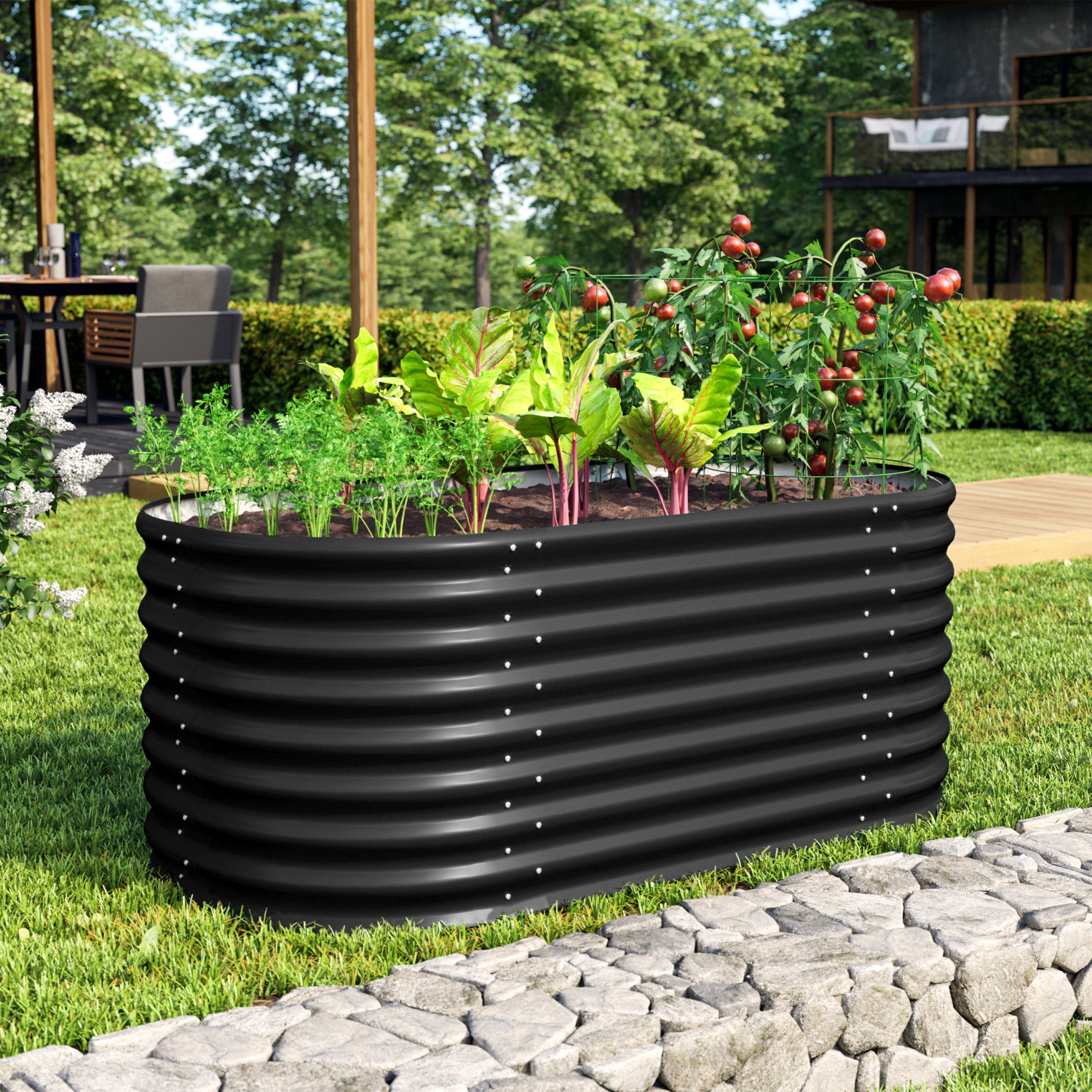 Vitavia Hochbeet Terra Höhe 630 mm Schwarz