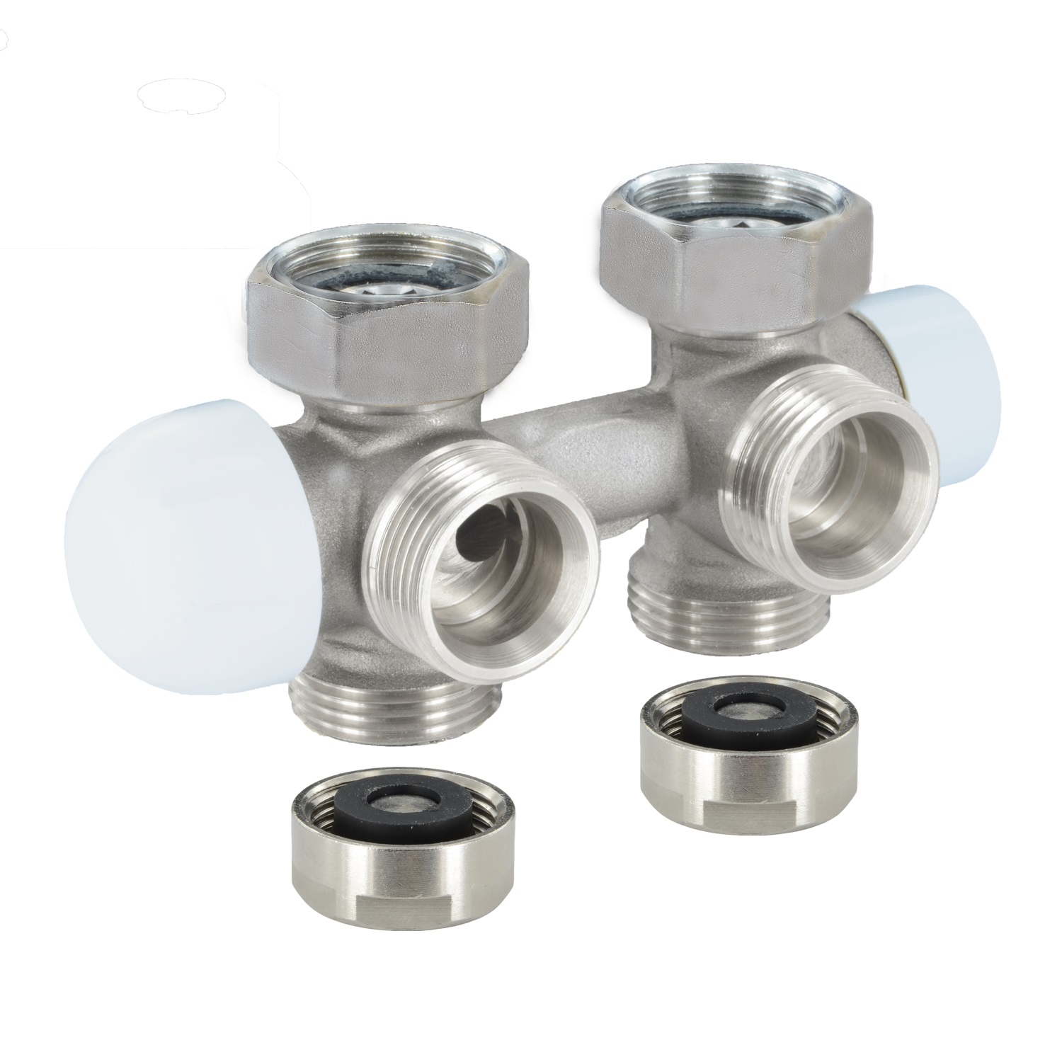 XIMAX Mittenanschlussgarnitur Multiblock-Set UNIVERSAL inkl. Thermostatkopf/Blende Weiss