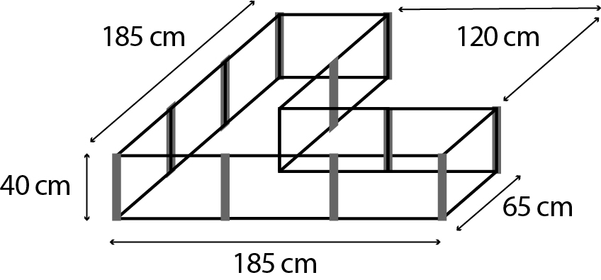 Vitavia Hochbeet Meta In&Out Höhe 401 mm M Granit/Schwarz