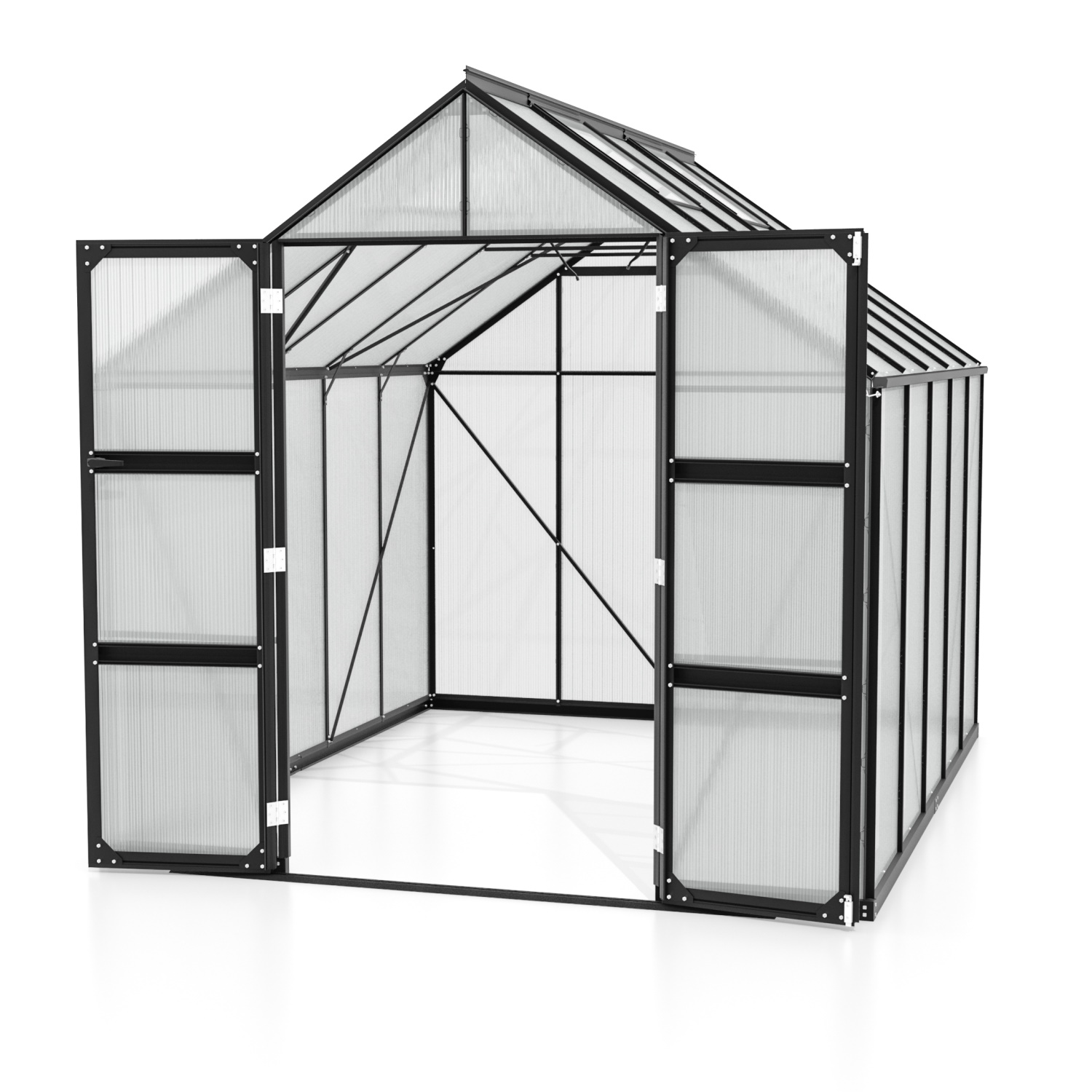 Vitavia Gewächshaus Domus 8300 HKP 4 mm inkl. 4 Dachfenster Schwarz