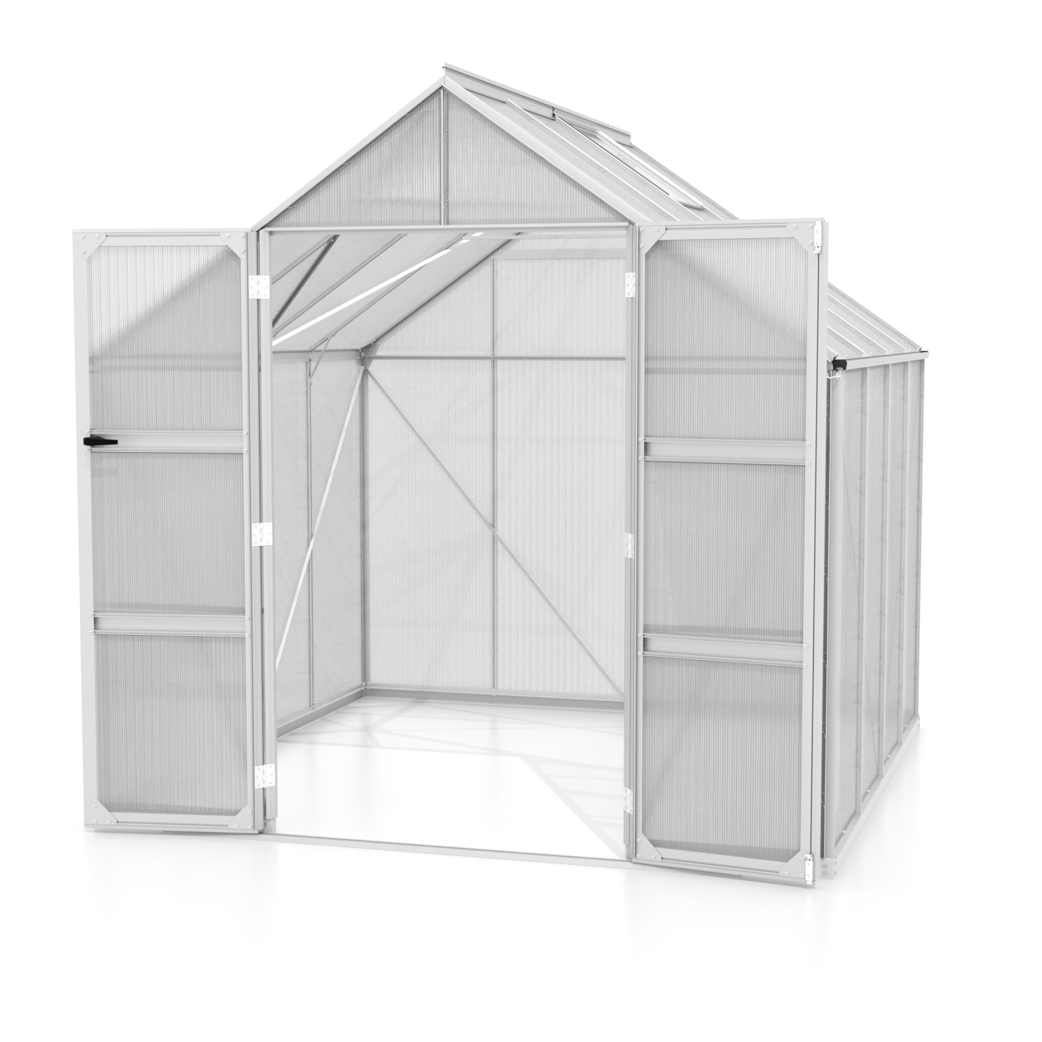 Vitavia Gewächshaus Domus 6700 HKP 4 mm inkl. 2 Dachfenster Aluminium eloxiert