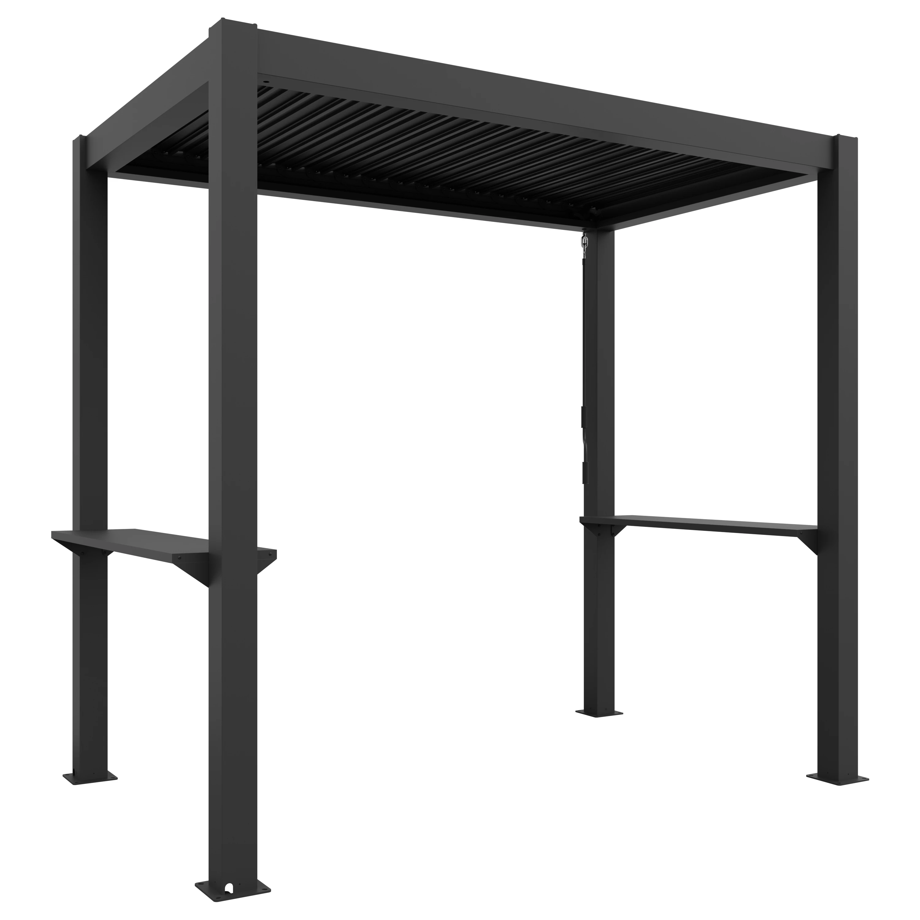 agadon Grillpergola BBQ 150 x 250 x 230 cm Dunkelgraumit Ablage
