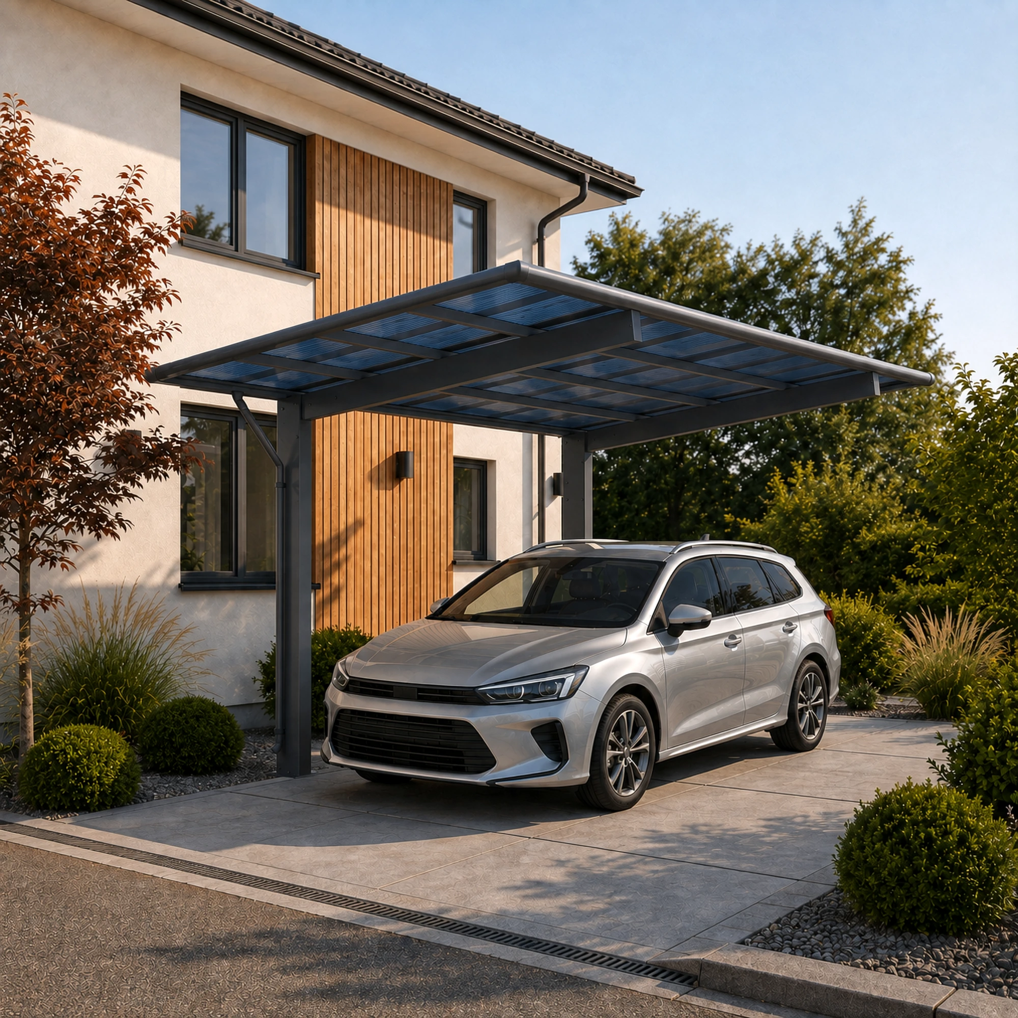 agadon Aluminium Carport Sky Typ 80 531 x 276 cm 100 kg/qm Anthrazit