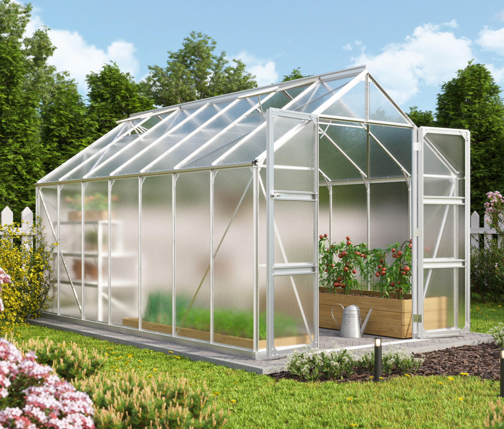 Vitavia Gewächshaus Domus 11500 HKP 6 mm inkl. 4 Dachfenster Aluminium eloxiert