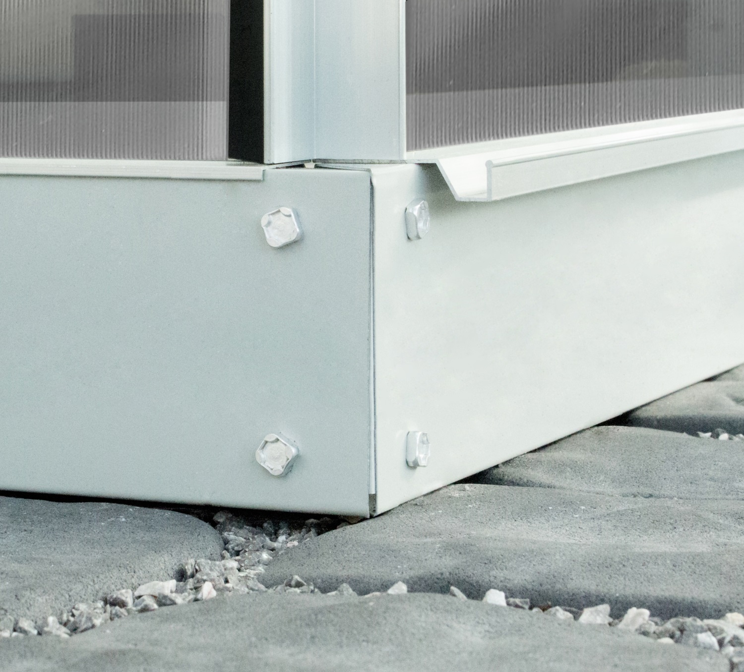 Vitavia Stahlfundament für Gewächshaus Calypso 3000, 12,5cm, aluminium eloxiert