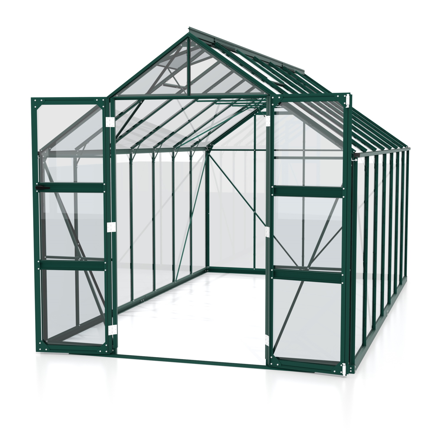 Vitavia Gewächshaus Domus 11500 ESG 3 mm inkl. 4 Dachfenster Smaragd