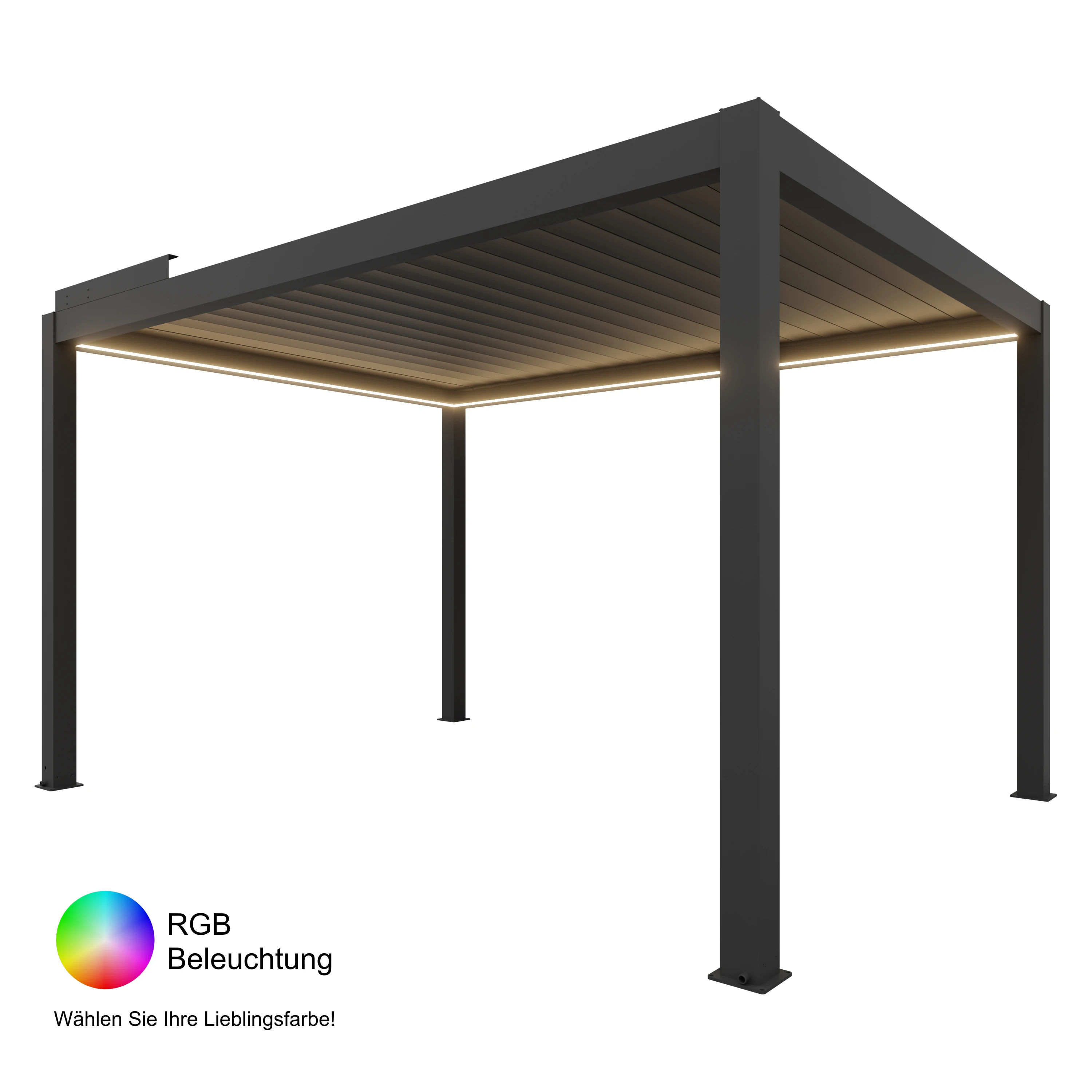 agadon Pergola Pro elektrische Premium Pergola mit Lamellendach, App-Steuerung & LED-Beleuchtung
