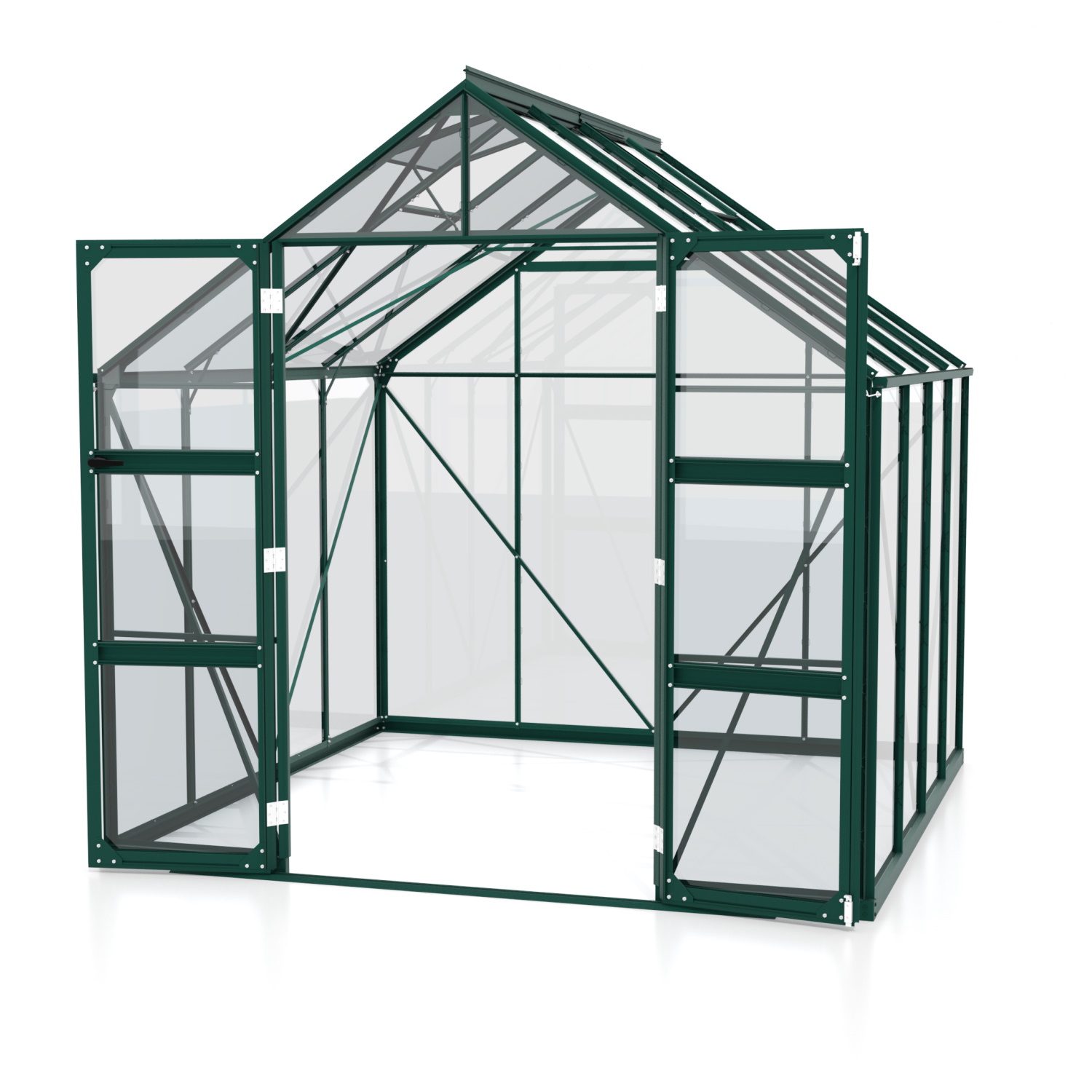Vitavia Gewächshaus Domus 6700 ESG 3 mm inkl. 2 Dachfenster Smaragd