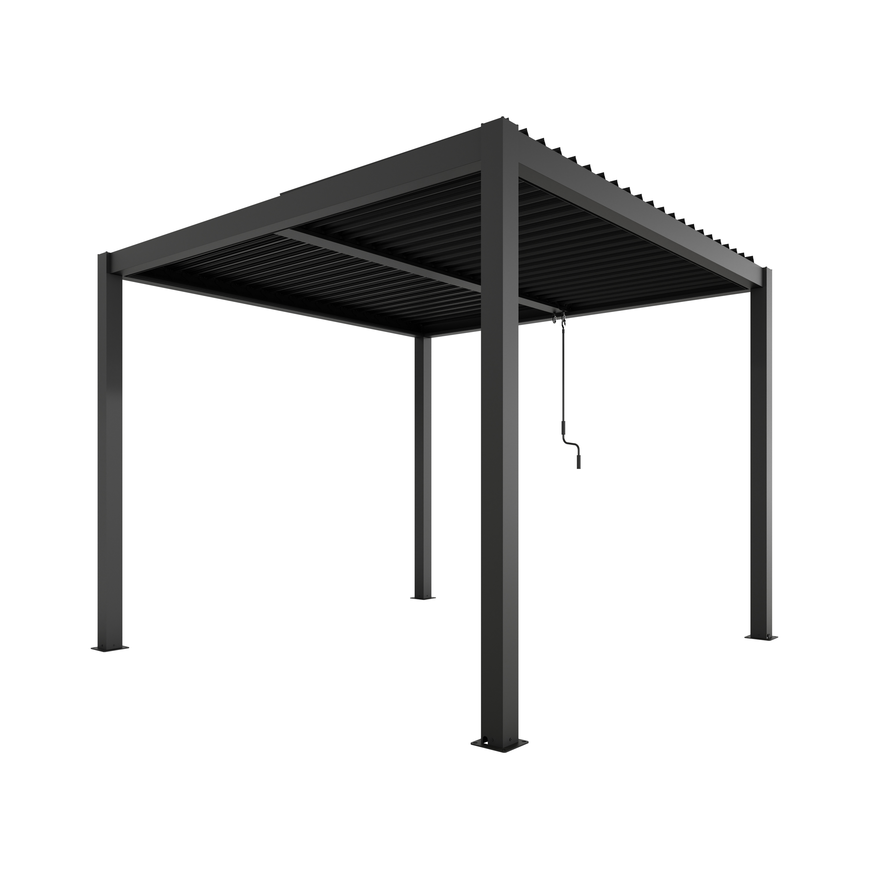 Ximax Aluminium Pergola Shade Beschattungssystem mit Lamellendach 300 x 300 cm inkl. LED-Beleuchtung