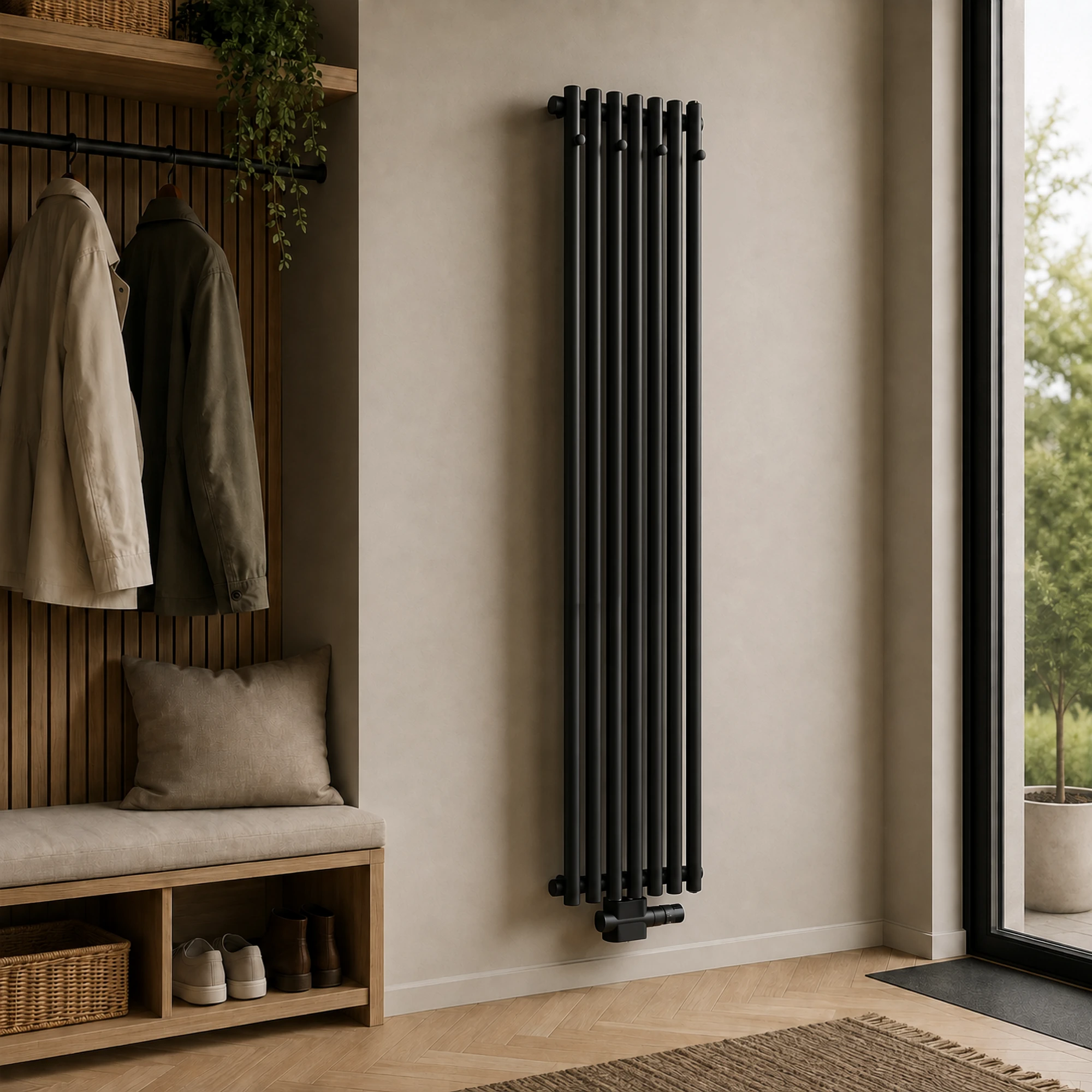 agadon Design Röhrenheizkörper vertikal mit Kleiderhaken
