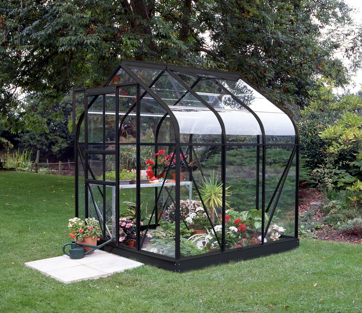 Vitavia Gewächshaus Orion 3800 ESG 3 mm inkl. 1 Dachfenster, Schwarz