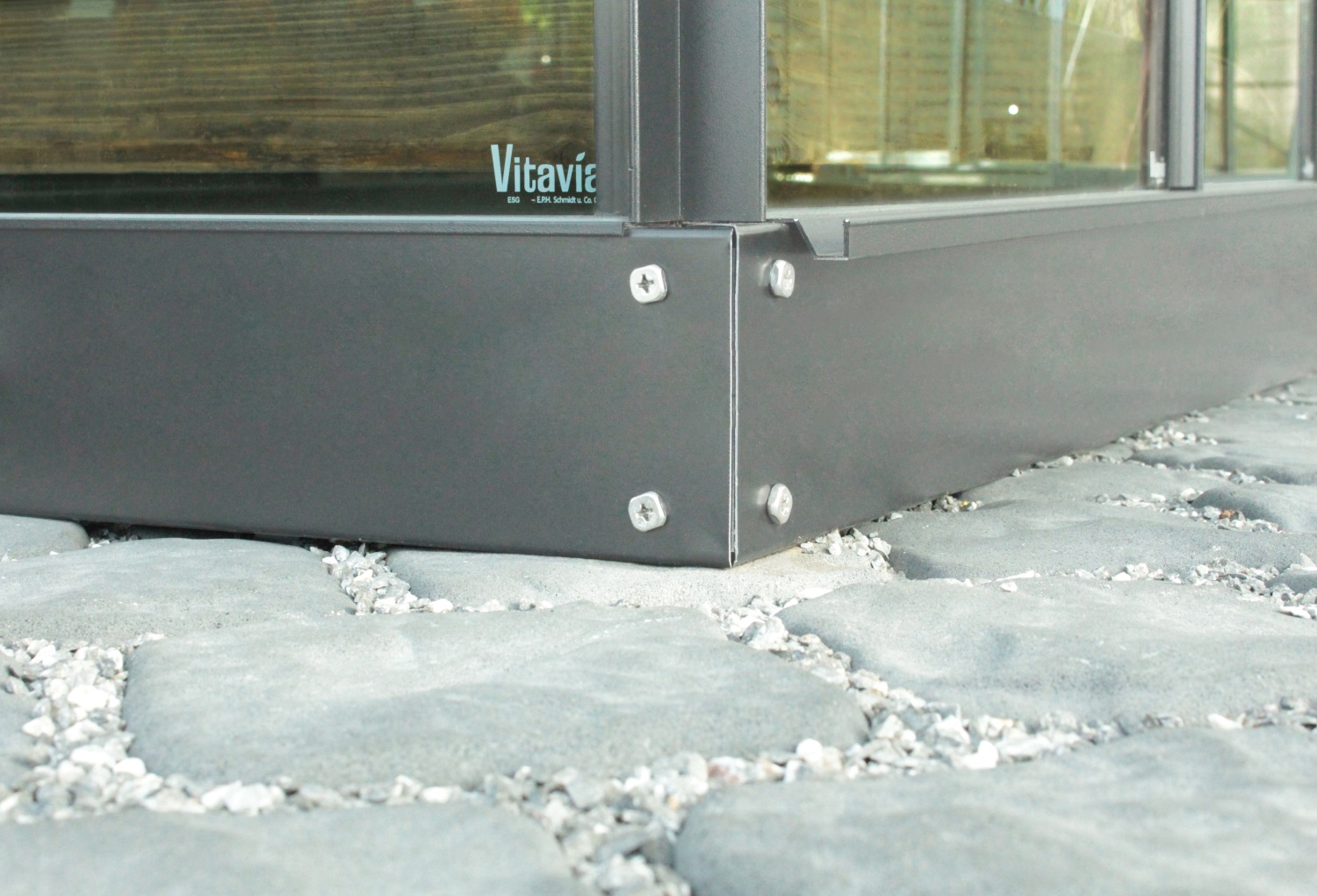 Vitavia Stahlfundament für Gewächshaus Venus/Dione 5000, 12,5cm, Schwarz