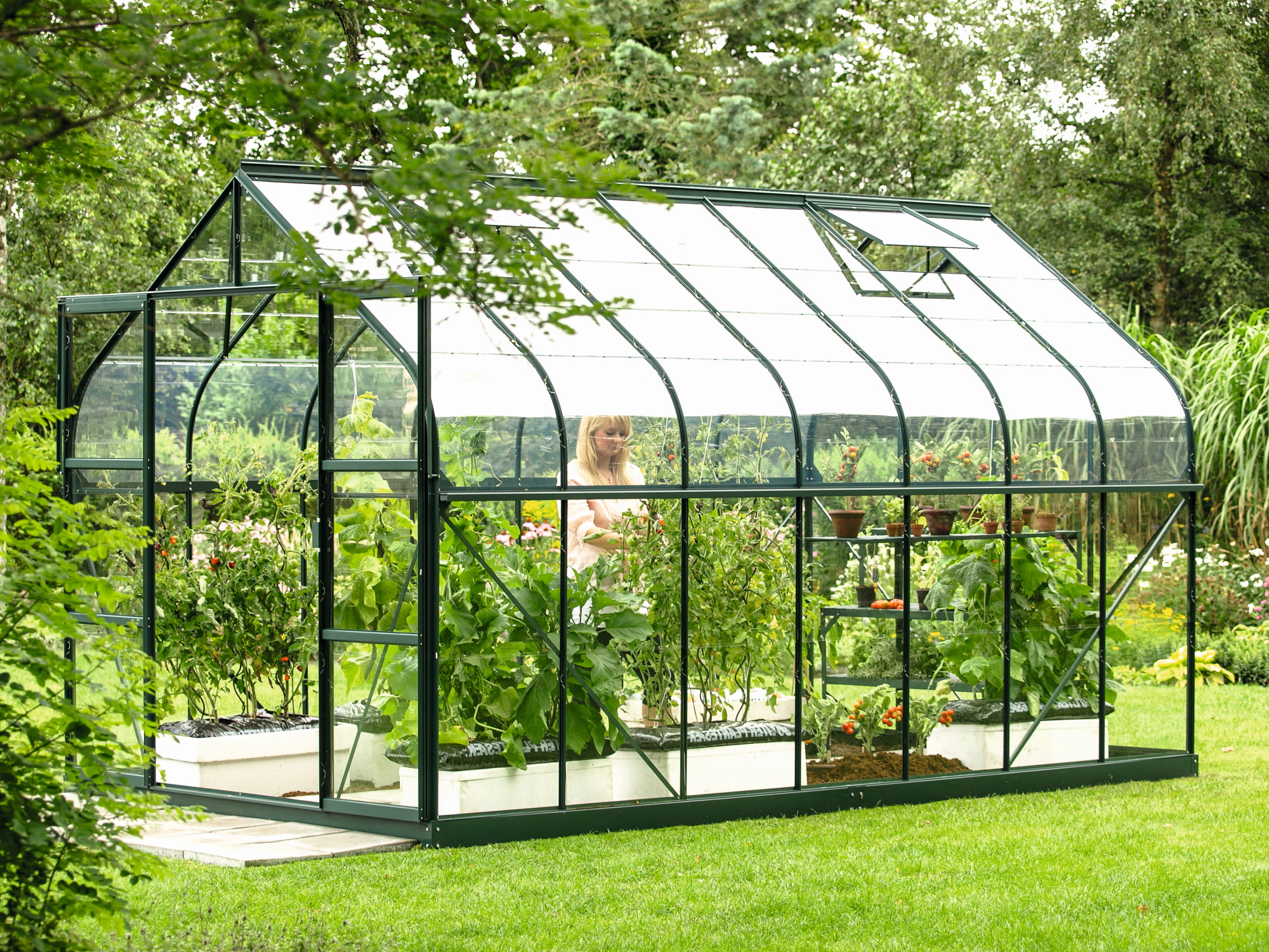Vitavia Gewächshaus Dione 11500 ESG inkl. 4 Dachfenster, Smaragd