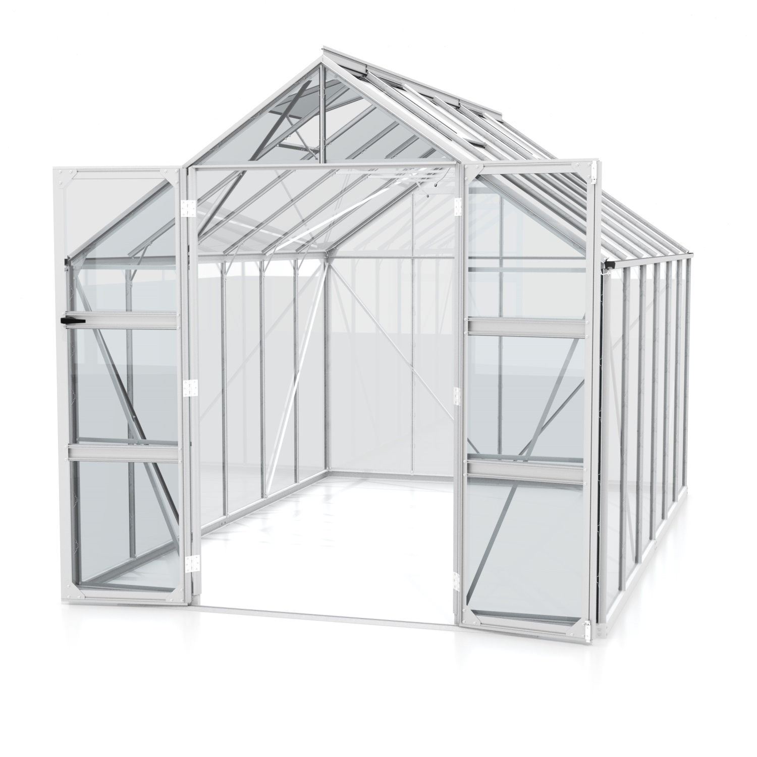 Vitavia Gewächshaus Domus 9900 ESG 3 mm inkl. 4 Dachfenster Aluminium eloxiert