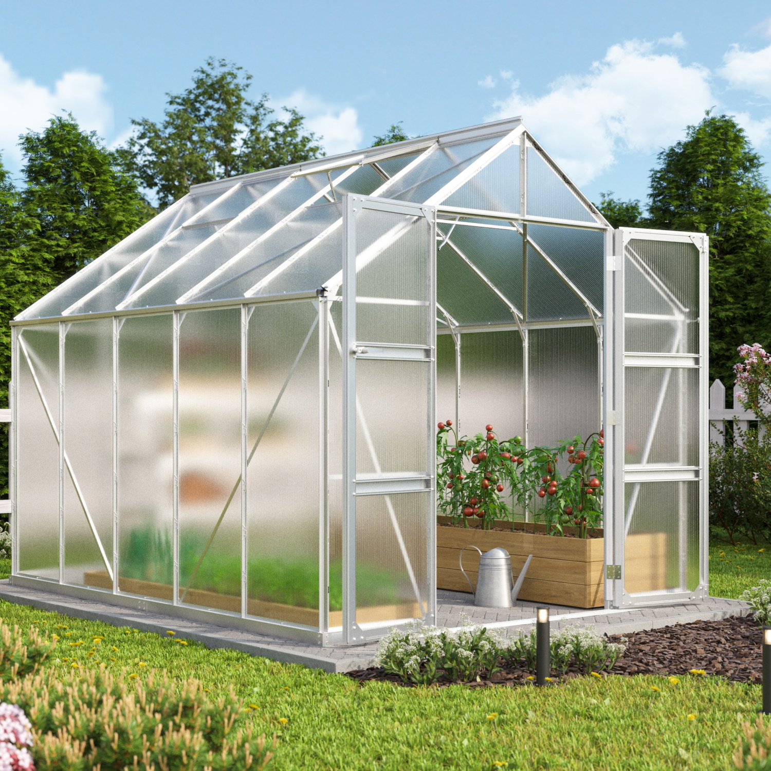 Vitavia Gewächshaus Domus 8300 HKP 6 mm inkl. 4 Dachfenster Aluminium eloxiert