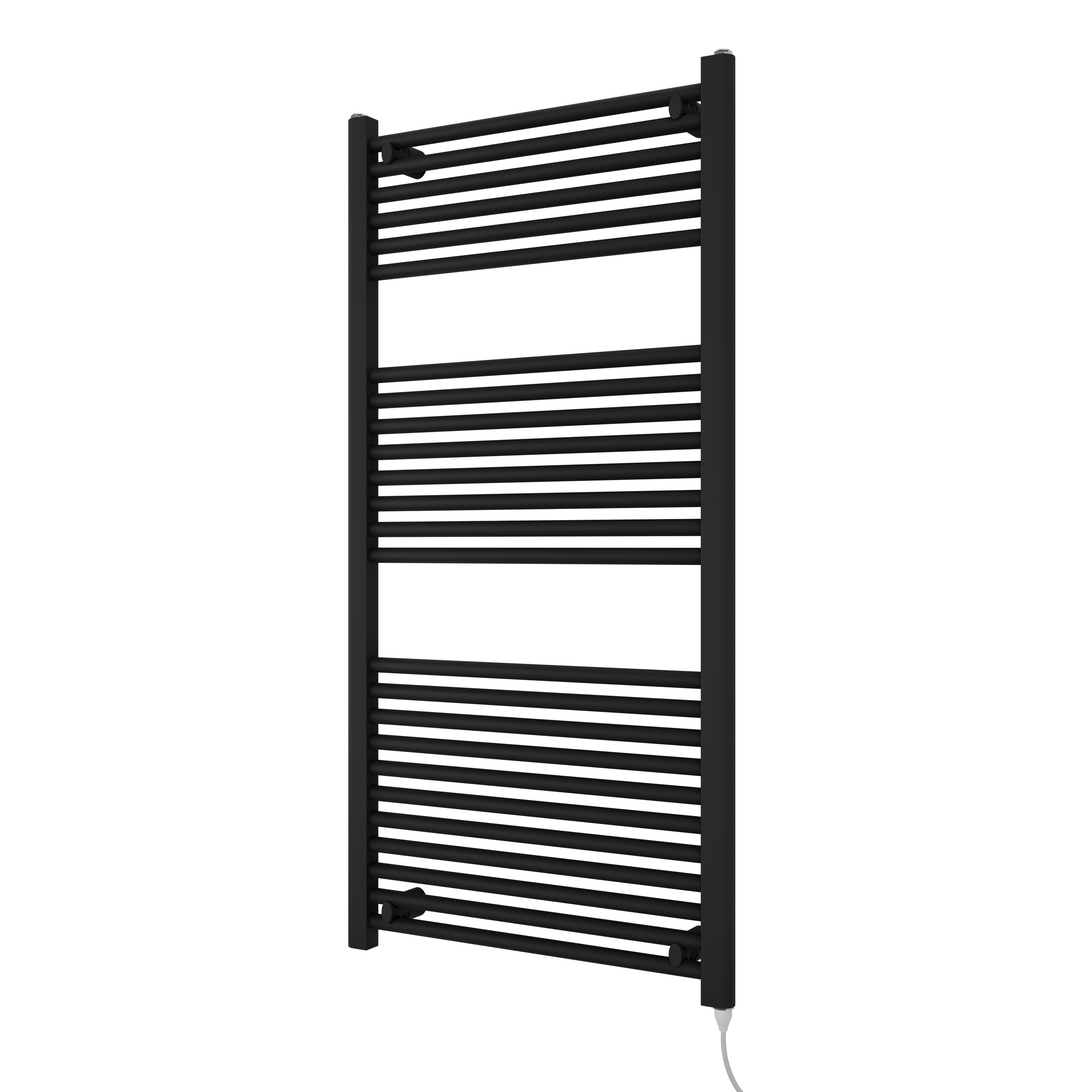 AZUR Elektrischer Handtuchwärmer Kitty, 1200 x 600 mm, Schwarz matt, 600 Watt, inkl. Heizstab Typ 1