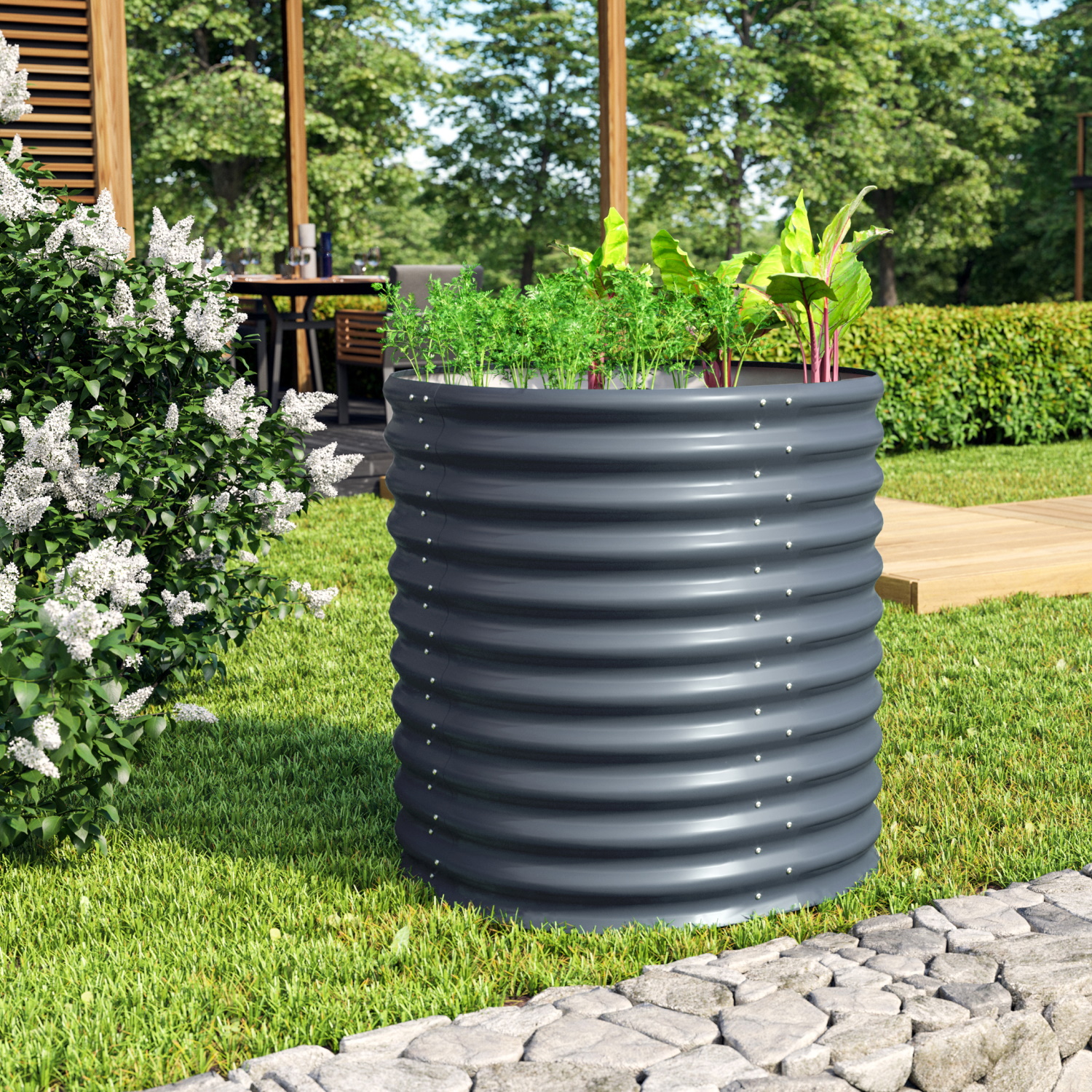 Vitavia Hochbeet Terra Rund Höhe 858 mm granit