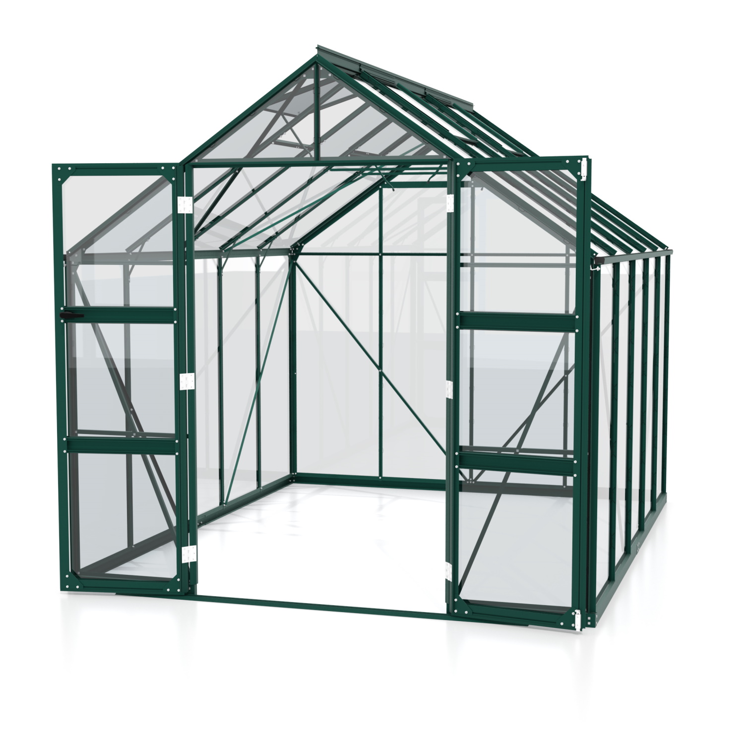Vitavia Gewächshaus Domus 8300 ESG 3 mm inkl. 4 Dachfenster Smaragd