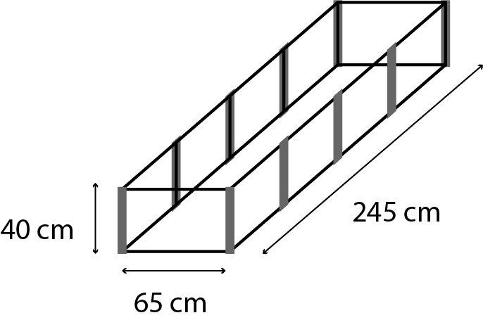 Vitavia Hochbeet Meta Höhe 630 mm Seegras/Aluminium