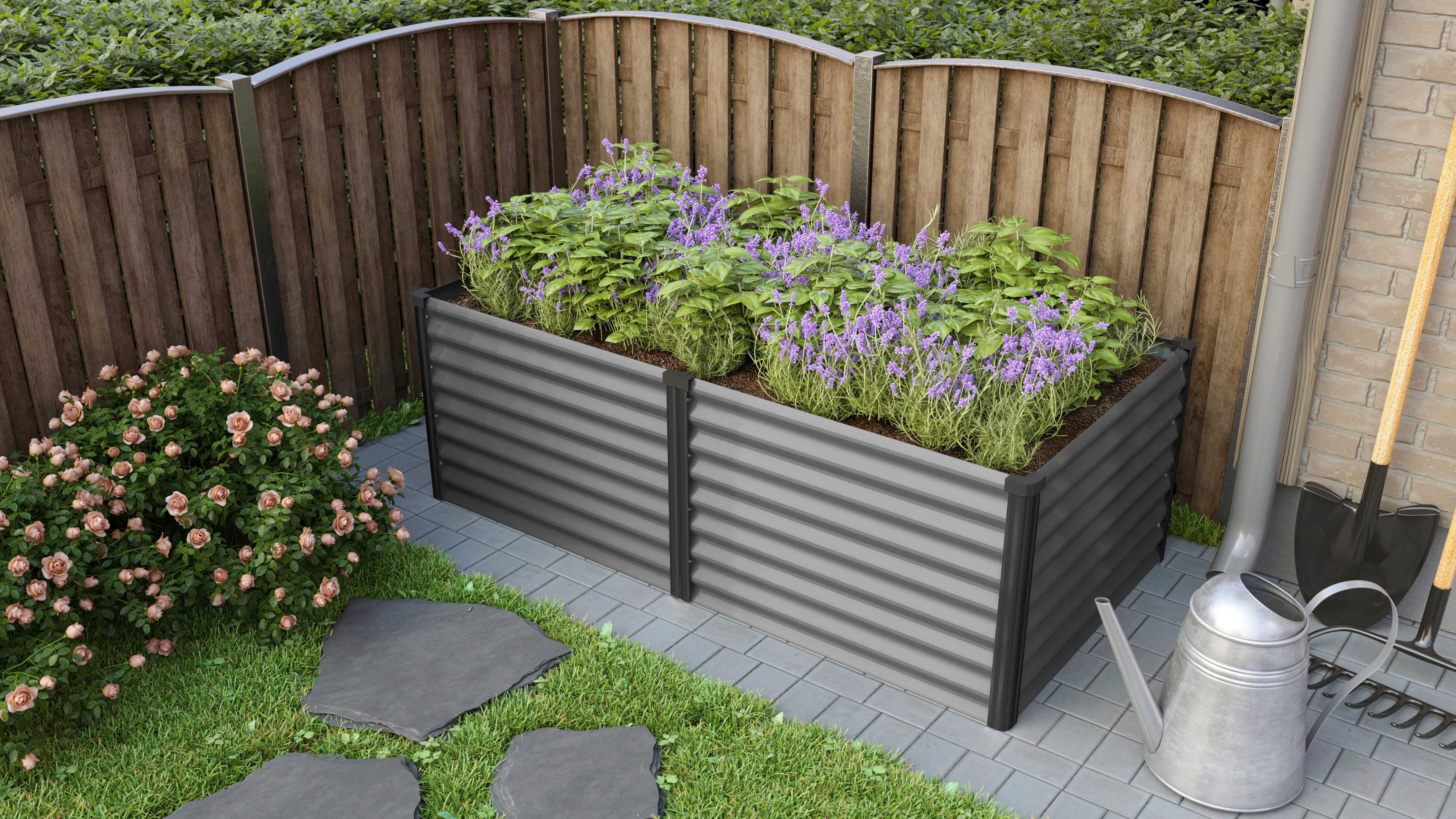 Vitavia Hochbeet Meta Höhe 630 mm Granit/Schwarz