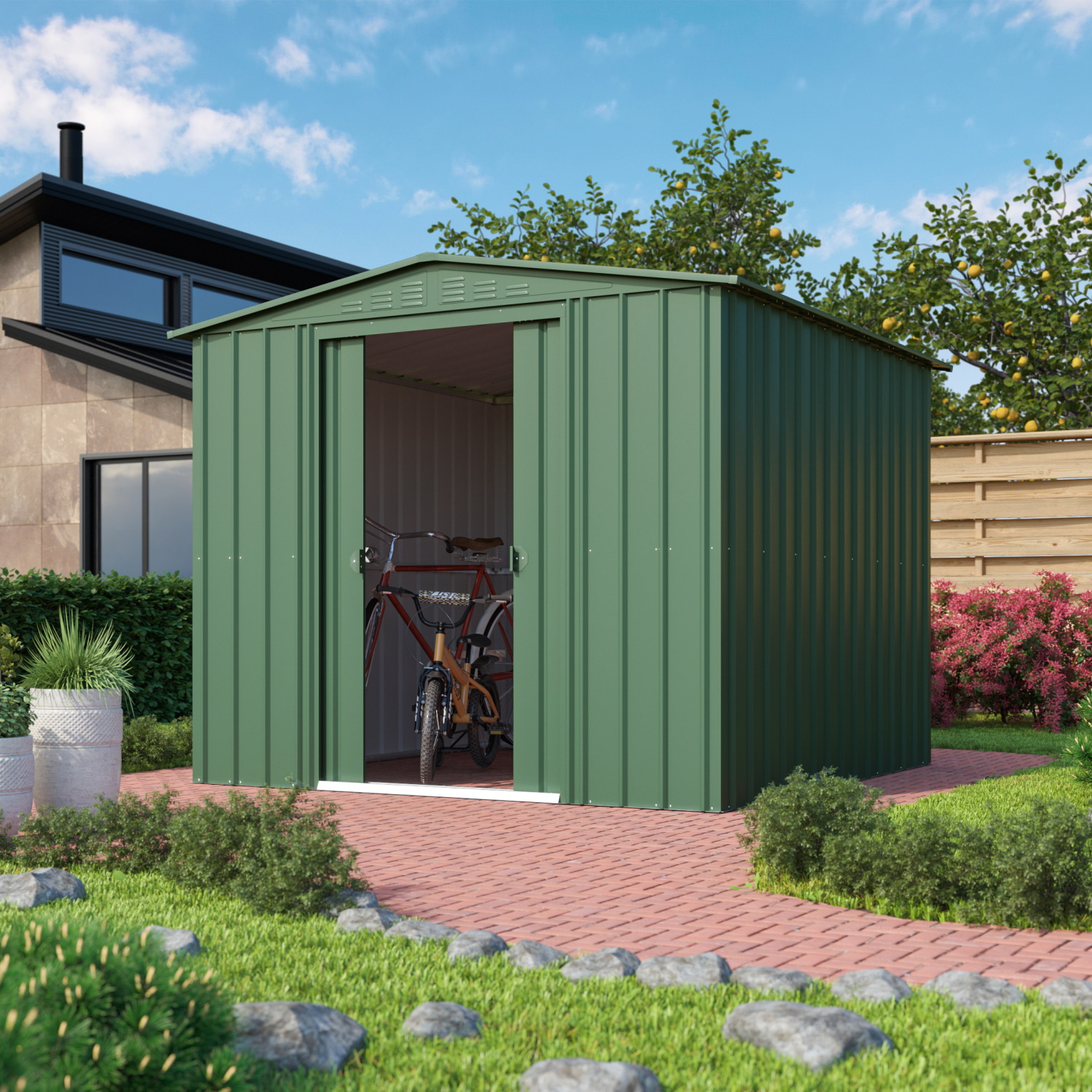Globel Gerätehaus Metall Gartenmanager Dream 88, Jade