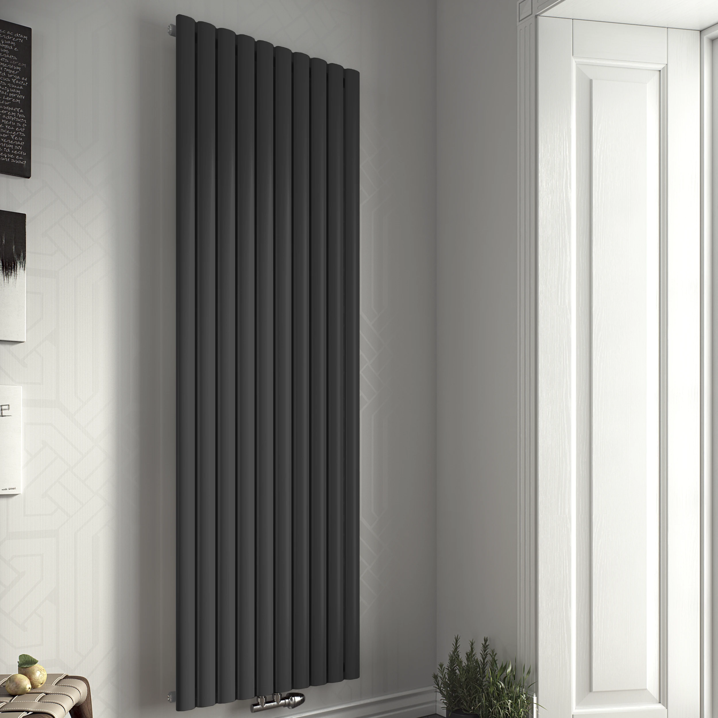 XIMAX Paneelheizkörper Fortuna Duplex mit Mittenanschluss, 1800 x 236 mm, Anthrazit, 694 Watt