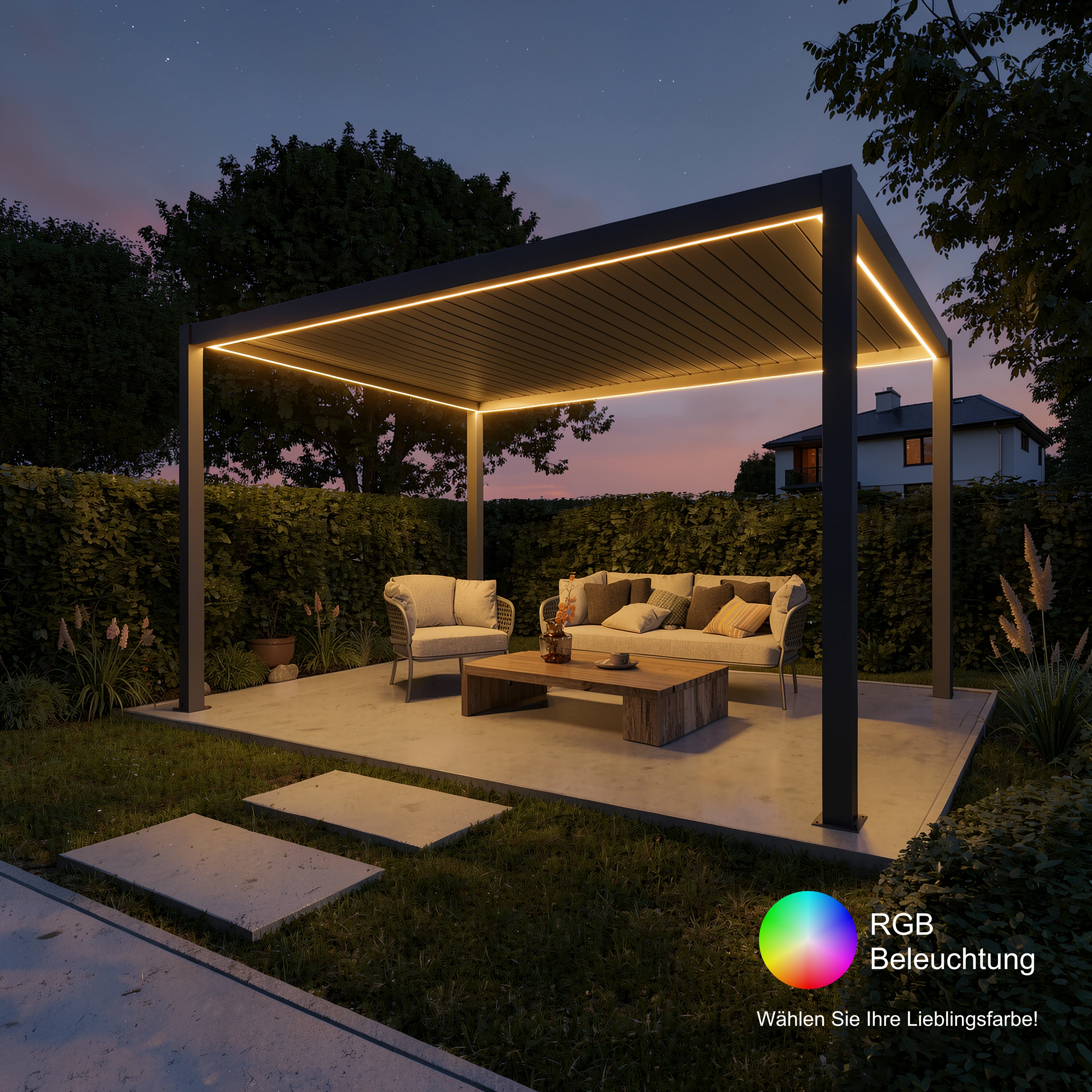 agadon Pergola Plus - Aluminium Lamellen Pergola freistehend manuell oder elektrisch