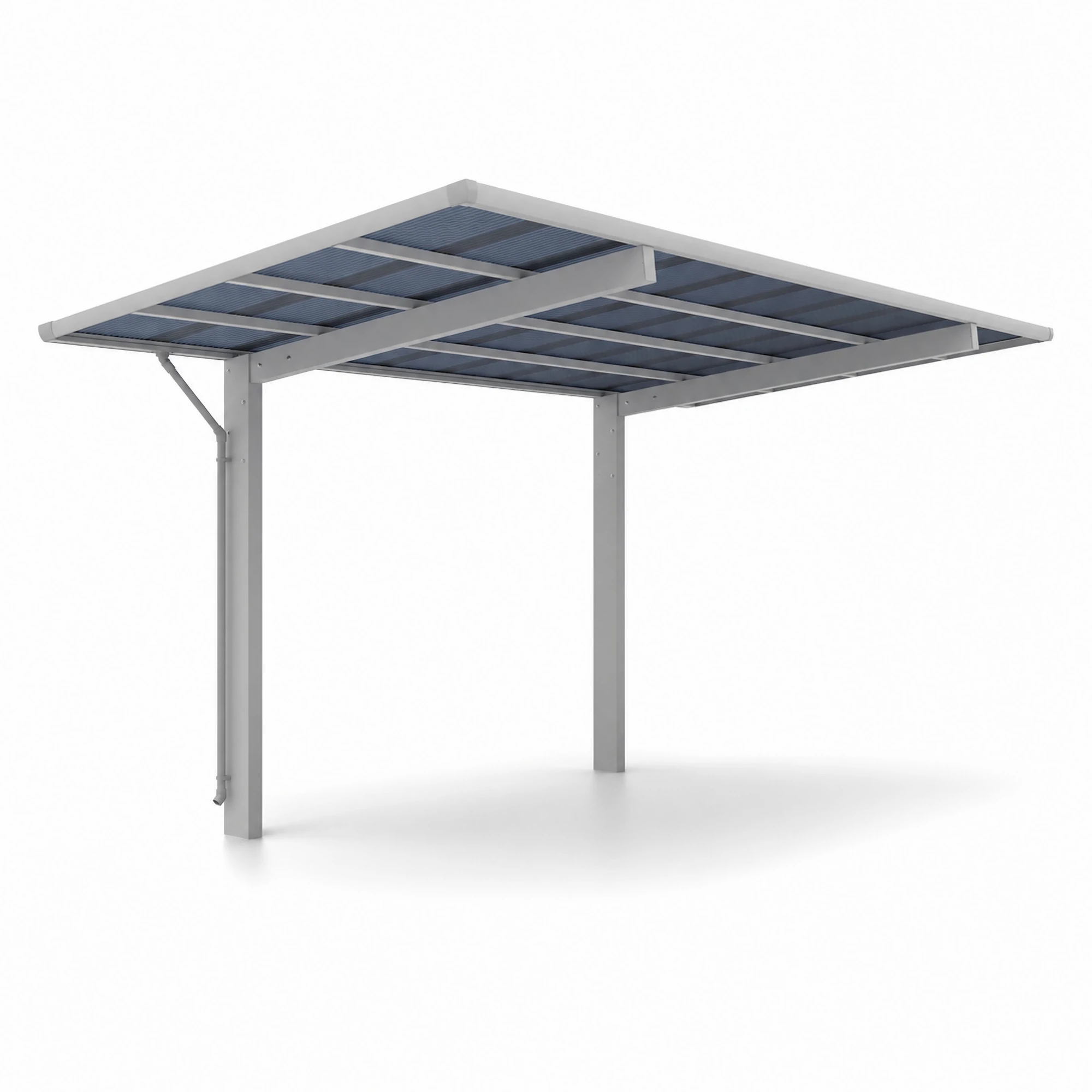 agadon Aluminium Carport Sky Typ 80 531 x 276 cm 100 kg/qm Silber