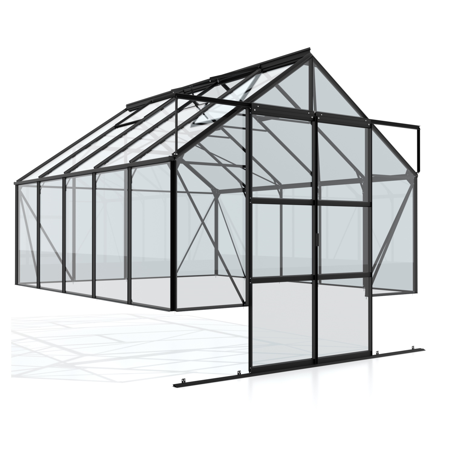 Vitavia Gewächshaus Cassandra 8300 ESG 3 mm inkl. 4 Dachfenster Schwarz