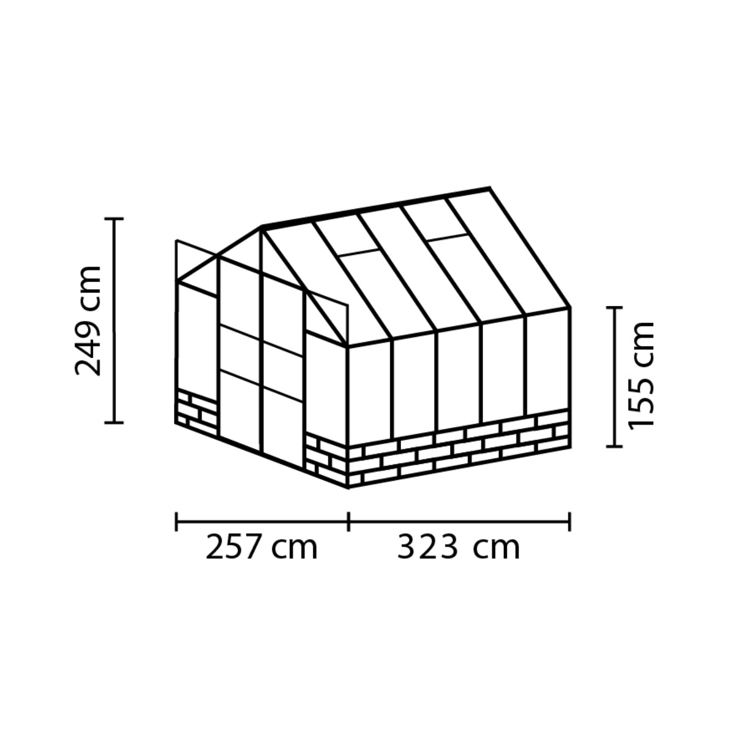 Vitavia Gewächshaus Cassandra 8300 ESG 3 mm inkl. 4 Dachfenster Aluminium eloxiert